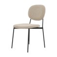 thumbnail image 4 of Sillas para Comedor y Sala Redonda Tapizadas Boucle con Respaldo Estilo Moderno y Minimalista con Patas de Metal - Set 2 Silas Taupe GAON, 4 of 5