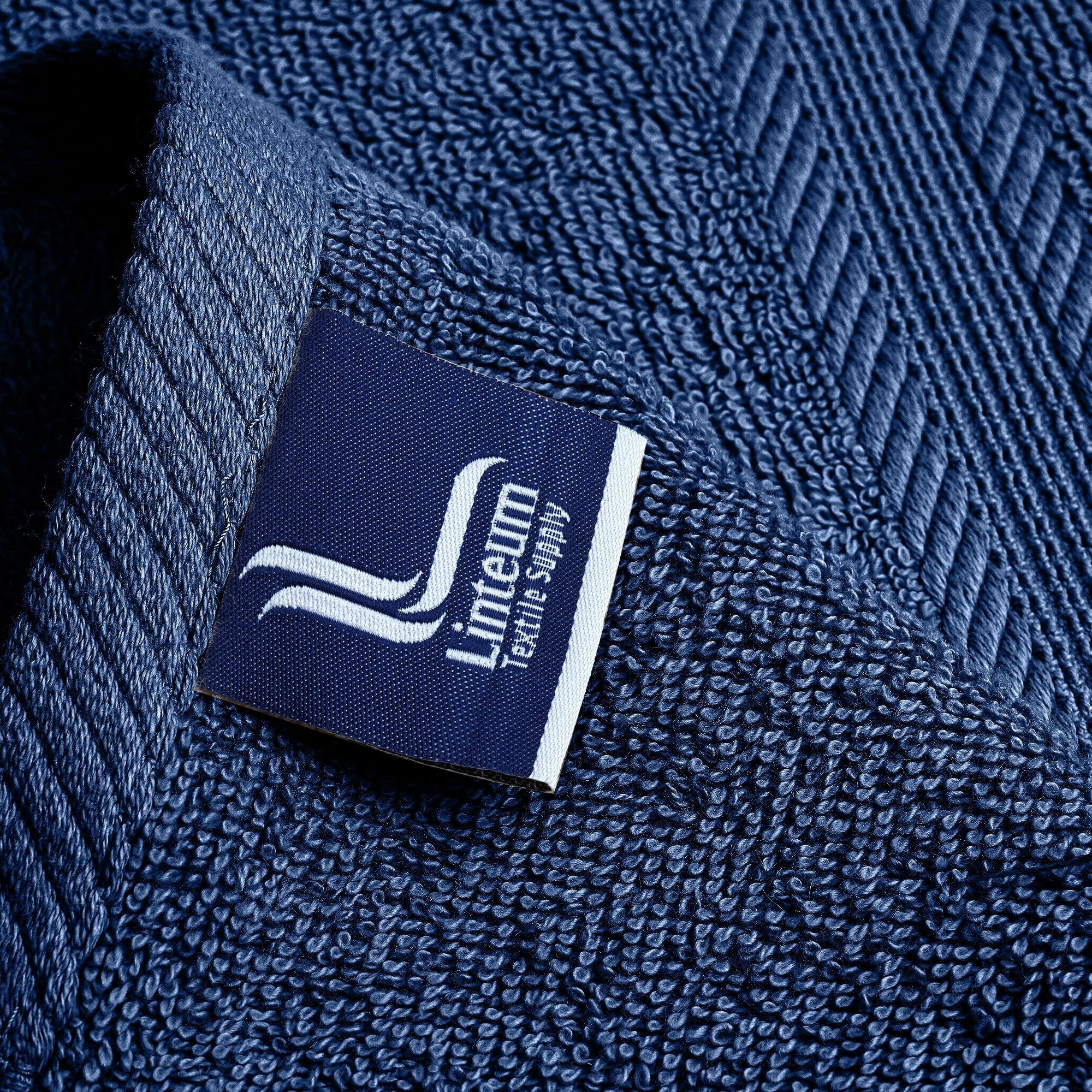 Linteum Textile Supply 13x13 Washcloth (Navy Blue) – 100% Ring Spun Cotton Zero Twist Towels | Absorbent, Quick Dry, Durable for Bathroom, Spa, Gym (12 Pack)