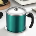 thumbnail image 3 of Abbracc Oil Can Stainless Steel Strainer Container,Oil Storage Pot Can with Dust Lid Non Slip Handle For Frying Oil Green, 3 of 9