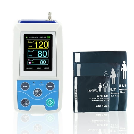 ABPM50 Handheld 24hour Ambulatory Blood Pressure Monitor Machine with 3 NIBP Cuffs Adult+Child PC Software