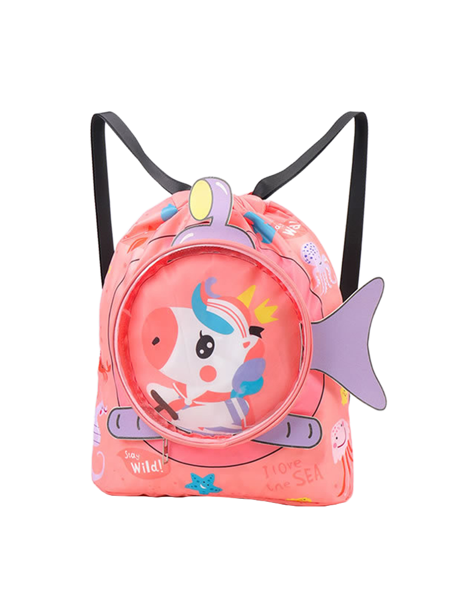 Glonme Boys Swim Bag Dry Wet Separation Drawstring Backpack With Shoe