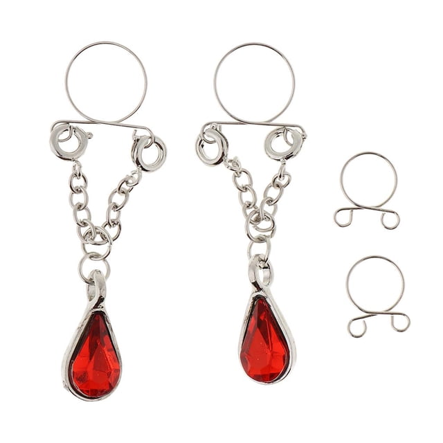 lionlar Bijoux de Corps Pendants Non à Clipser, Rouge