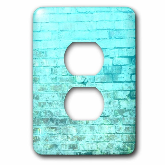 3dRose, Aqua Bricks Art Abstract, 2 plug outlet cover