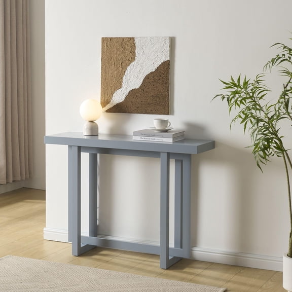 Kings Brand Furniture Soren Console Table – Wood Rectangular Entryway & Sofa Table with Sled Base, Modern Narrow Accent Table for Living Room, Hallway, or Behind Sofa (Grey)