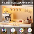 thumbnail image 3 of Tydimor 71" White Pantry Cabinet, Acrylic Display Buffet with LED Light Strip, Charging Station, Hooks & Wine Glass Rack, Freestanding Storage Cabinet for Kitchen Dining Room, 3 of 7