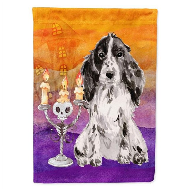 Carolines Treasures CK3212GF Hallween Black Parti Cocker Spaniel Garden Size Flag