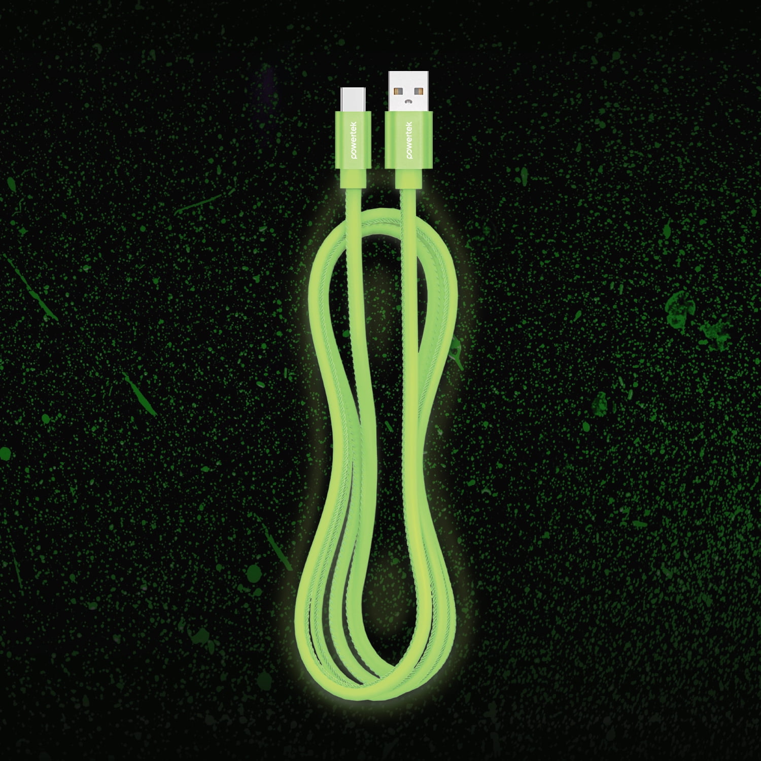 Liquipel Powertek Glow in the Dark USB-A to USB-C - Green