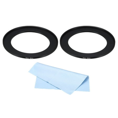 Uxcell 72mm-95mm Step Up Ring with Cleaning Cloth 2 Pack Camera Lens Filter Adapter Ring Black