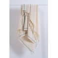 thumbnail image 2 of Pastel Blue Striped Large Bath Sheet with Tassel, High Quality Cotton & Linen Fabric, Unique Pool Towels for Family, Boho Decorative Throw, 2 of 6