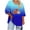 hgg002-Blue, variant on Plus Size V Neck Pumpkin T-Shirt Women Retro Graphic Halloween Tees Casual Loose Short Sleeve Fall Holiday Tops