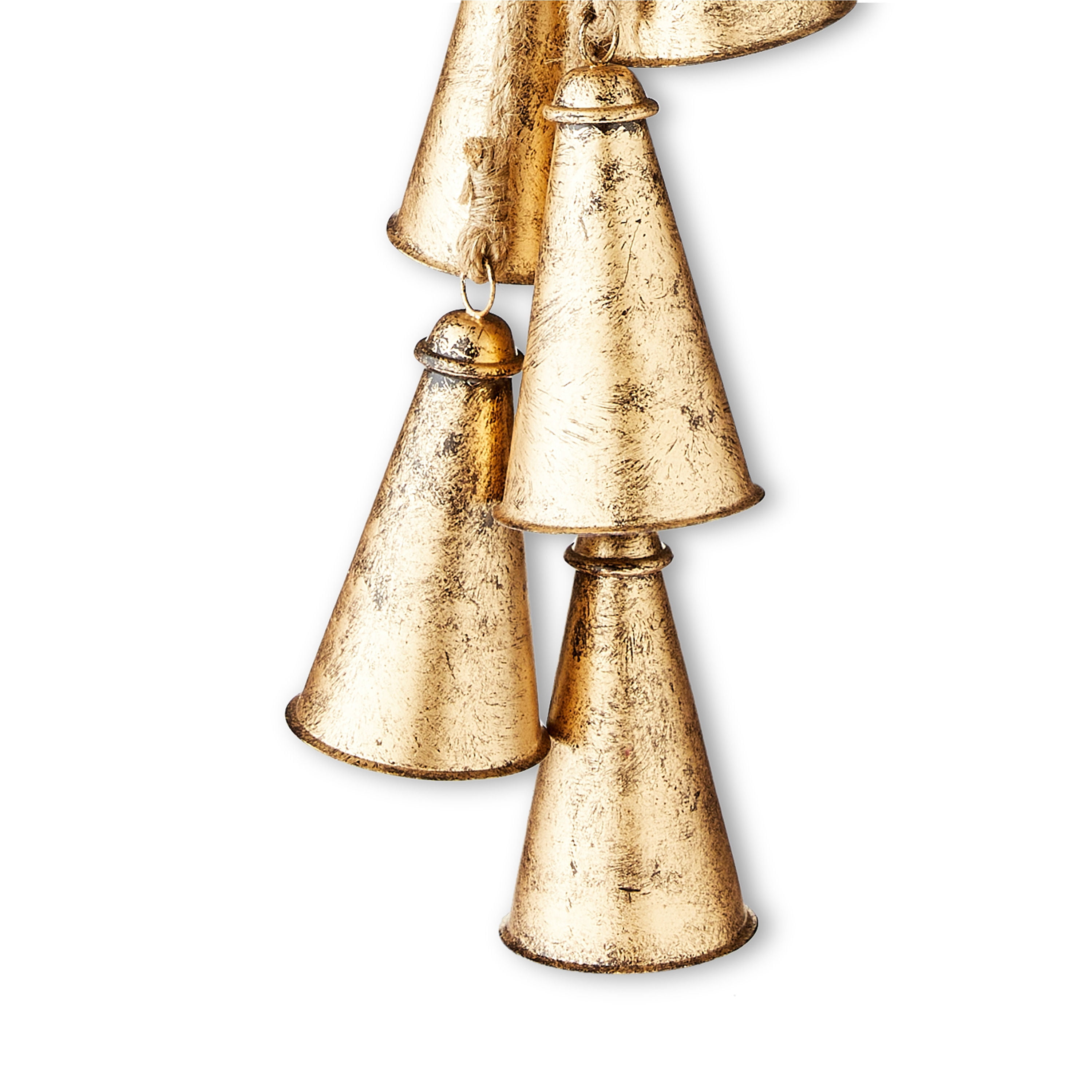 Holiday Time 5 Count Metal Hanging Bells Garland Christmas, Decoration Antique, Gold Finish, 31 inch, Hanging Bells Christmas Decor