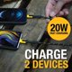 thumbnail image 4 of Cargador de pared DEWALT de 20 W con doble USB-C PD y PPS tipo C con cable, 4 of 9