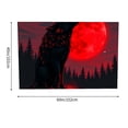 thumbnail image 3 of RKSupls Tapestry Wall Hanging Art, Black Wolf Howling at Red Blood Moon in Forest Tapestry Decoration for Daily Bedroom, Dorm, Living Room, Apartment Hallway Home Decor, 3 of 5