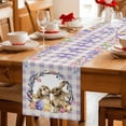 thumbnail image 5 of Easter Bunny Table Runner - 72 Inch Long Spring Easter Eggs Chick Floral Purple Check Cotton and Linen Blended Dress Scarves Farmhouse Table Runner for Kitchen Dining, Coffee Table, 13" x 72", 5 of 8