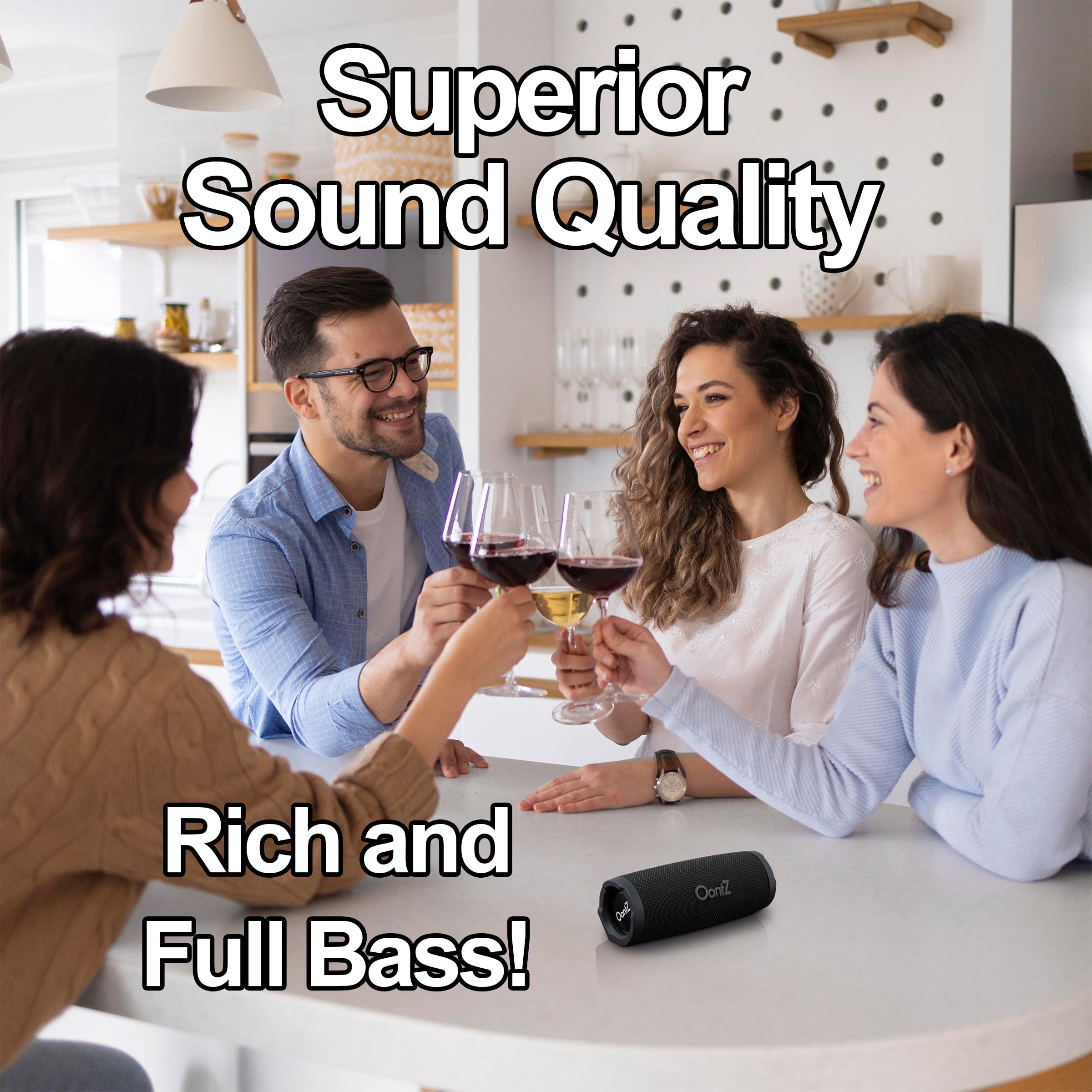 OontZ Cylinder Bluetooth Speaker, Portable Wireless Bluetooth Speaker, 14 Watts, up to 100 ft Bluetooth Range, IPX7 Waterproof Loud Portable