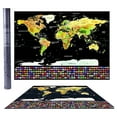 thumbnail image 2 of Unique World Travel Tracker Scratch Off World Map Poster with US States and Country Flags, 2 of 3