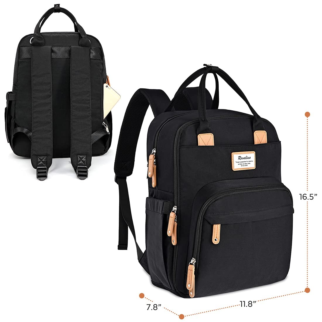 RUVALINO Baby Diaper Bag Backpack Waterptoof Large