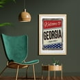 thumbnail image 2 of Georgia Wall Art with Frame, Welcoming Sign Illustrated in a Grunge Layout, Printed Fabric Poster for Bathroom Living Room, 23" x 35", Ivory Dark Pink, by Ambesonne, 2 of 2