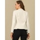 thumbnail image 4 of Chaqueta de gamuza sintética para mujer Cárdigan de outwear drapeado con solapa frontal abierta Beige M, 4 of 5