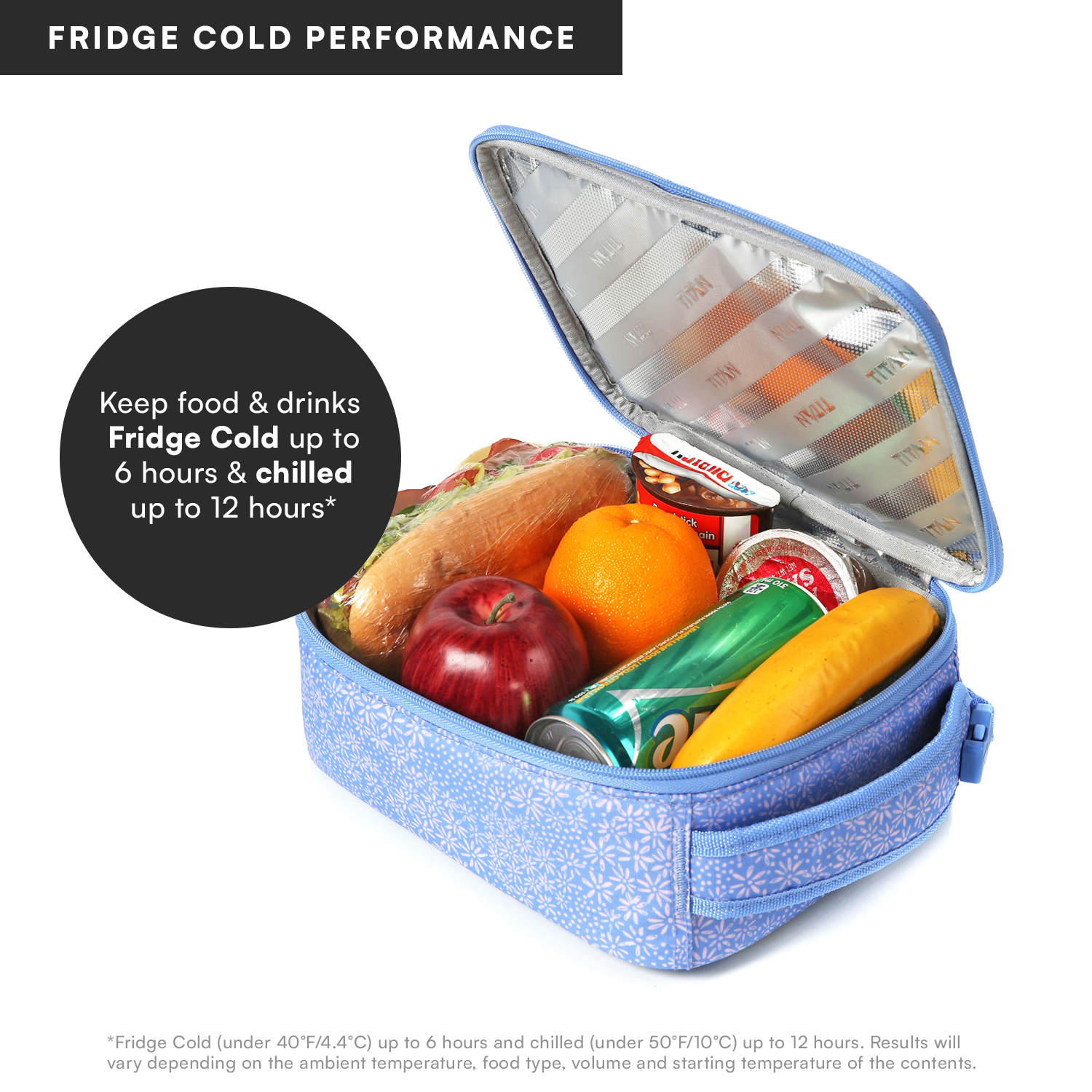Titan by Arctic Zone Fridge Cold Insulated Lunch Box with Reusable Ice Walls - Blooming Daisies