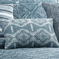thumbnail image 3 of 7 Piece Queen Size Cotton Comforter Set with Geometric Print, Blue, 3 of 4