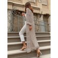 thumbnail image 4 of Women's Solid-Color Openwork Long Cardigan (Resort Style), 4 of 6