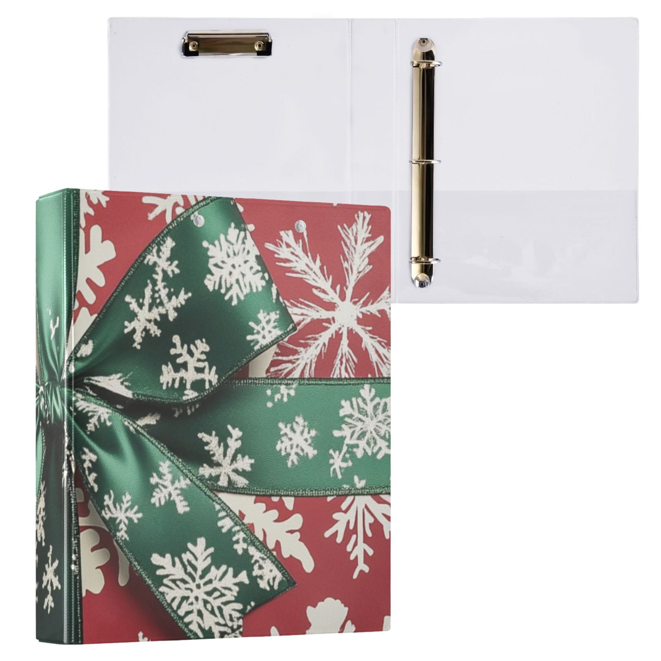 Christmas Gifts 3 Ring Binders 1.5 inch Hardcover File Folders with Interior Pockets A4 Size Organizer for School Office Hospital