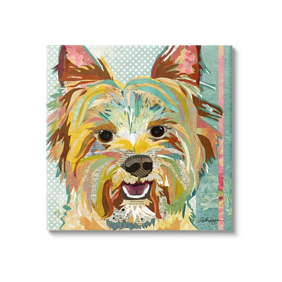 Stupell Industries Happy Terrier Pet Portrait Collage Graphic Art Gallery Wrapped Canvas Print Wall Art, Design by Traci Anderson
