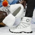 thumbnail image 3 of Rokment Hiking Skiing Boots for Women in Cold Weather Waterproof Non Slip Thermal Mid Calf Ski Trekking Climbing Winter Snow Boots with Fleece Lined White Size 8.5, 3 of 7