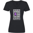 thumbnail image 3 of Inktastic Alzheimer's Awareness Strength Support and Courage Women's V-Neck T-Shirt, 3 of 5
