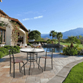 thumbnail image 4 of Clearance! Goorabbit Outdoor Round Tempered Glass Table Patio Metal Frame Dining Table with Umbrella Hole, All Weather Outside Table for Garden(31.5x31.5x28.3",Black), 4 of 9