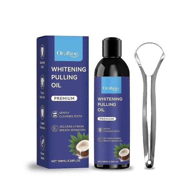 Coconut Oil Pulling for Fresh Breath and Oral Health - Supports Healthy Gums | Natural Teeth Whitening - Includes Tongue Scraper - 100ML