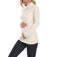 thumbnail image 6 of Olyvenn Fashion Maternity Nursing Tops Long Sleeve Crewneck Lightweight Breastfeeding T Shirt Casual Soft Breathable Pregnant Blouse Beige 8, 6 of 6