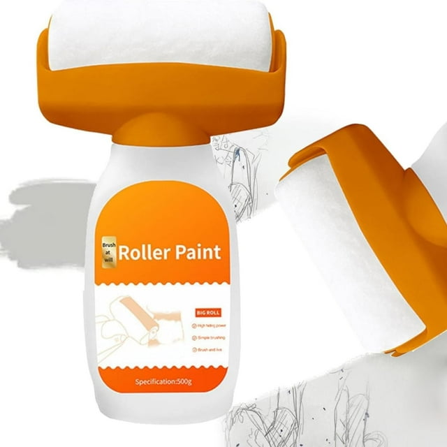 Cqxid Repair Agent Under $10 Wall Roller Paint 2 In 1 Roller Brush Wall Tool Wall Rolling Brush Roller Wall Paint Paste Portable Wall Paint Tool For Repairing Latex Paint Wall 500ml