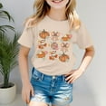 thumbnail image 2 of Rhuody T Shirts For Girls Short Sleeve Crewneck Kids Fashion T Shirt With Print Top Letter Prints Tee Comfortable Relax Fit Playsuit Beige 4-5 Years, 2 of 4