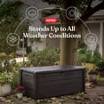 thumbnail image 3 of Keter Brightwood 120 Gallon Durable Resin Outdoor Deck Box Storage Organization, Brown, 3 of 15