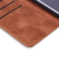 thumbnail image 3 of SaniMore Embossing Flip Wallet Case for iPhone 14 Plus, [RFID Blocking] PU Leather Cover with Card Holder & Kickstand Wrist Strap Magnetic Clasp All-Inclusive Protective Shell, Brown, 3 of 5