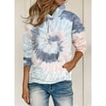 thumbnail image 2 of Women Casual Long Sleeve Hoodies Loose Tie Dye Colorblock Sweatshirt Pullover Tops with Pocket, 2 of 5