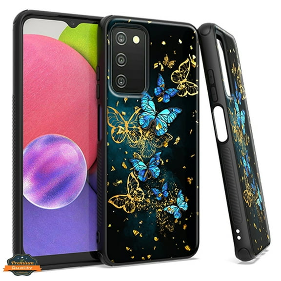 Xpression Cover for Samsung Galaxy S23 Ultra Marble Fashion Stone Stylish Flake Glitter Bling Hybrid Glossy TPU Rubber Hard PC Protection Phone Case - Butterfly
