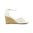 thumbnail image 3 of BLISSFUL STEP Easter Edition Women's Floral Lace Mesh Wedges Sandals White (Size 8.5), 3 of 6