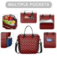 thumbnail image 2 of Red and Black Checkered Pattern Insulated Leakproof Lunch Box for Women, Large Lunch Bag for Tween Teen Adult, Loncheras Para Mujer for Work Beach Travel Picnic Camping, 2 of 6