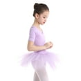 thumbnail image 3 of TTAO Kids Girl's Gymnastics Ballet Dance Leotard Dress Cross Back Ballerina Training Tutu Skirt Purple 8-10, 3 of 7