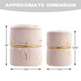 thumbnail image 6 of Round Velvet Storage Ottoman Vanity Stool Chair Upholstered Foot Rest Stool Pink,Pack of 2, 6 of 7