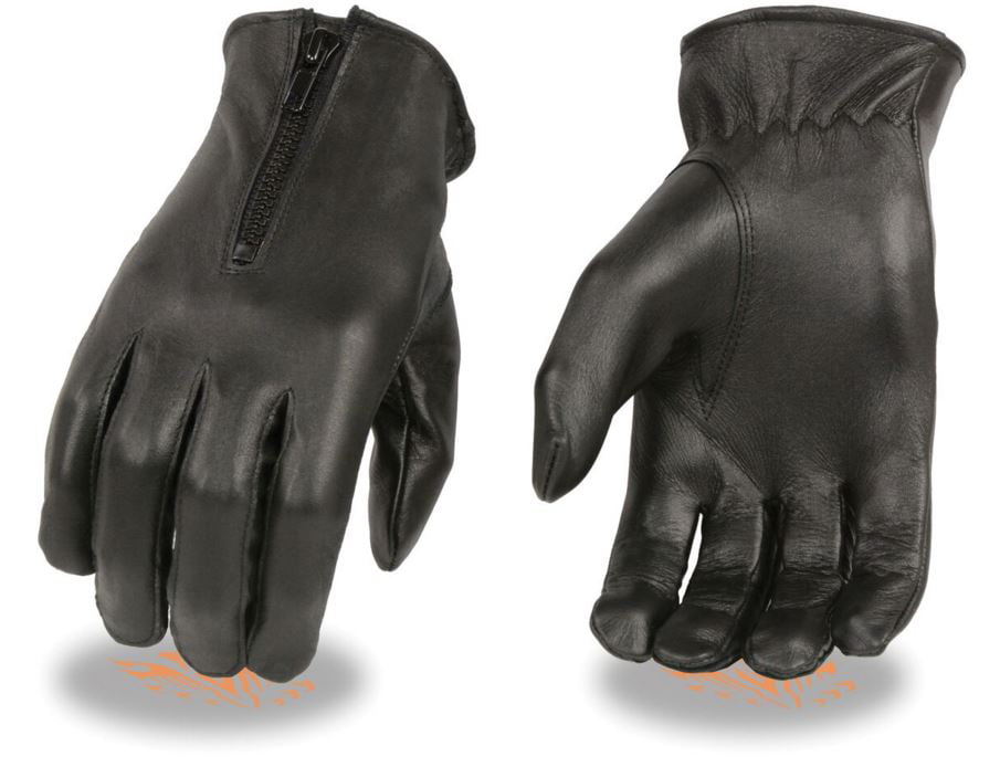 Men's Deerskin Leather Unlined Short Wristed Police Glove 