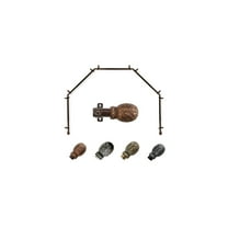 Bay Window Curtain Rod - 5 Sided Corner Rods - Black Drapery Hardware - 13/16 Inch Diameter