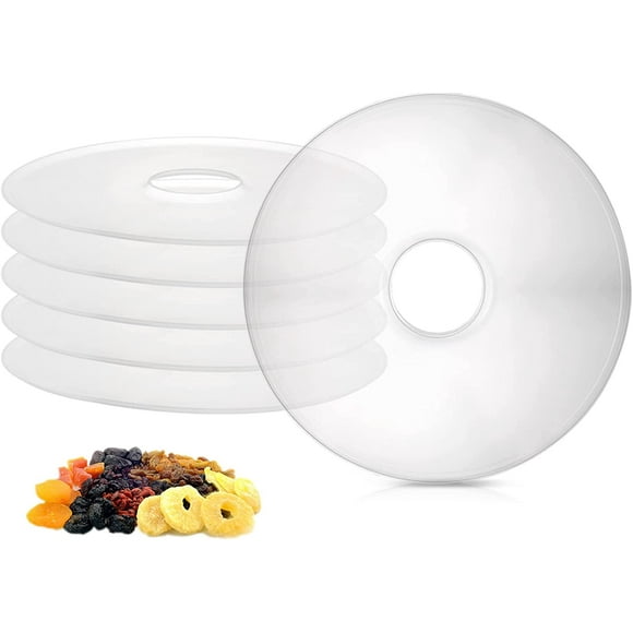 shiyou-6 Pack Fruit Roll Sheets, Round Plastic Dehydrator Sheets with Edges, Reusable Dryer Mats for Fruit Leather, Meat, Beef jerky, Herb, Vegetable, BPA-Free