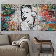 thumbnail image 2 of wall26 Canvas Print Wall Art Set Spray Paint Style Marilyn Monroe Graffiti &amp; Street Art Comic Book Illustrations Modern Art Portrait Boho Decorative for Living Room, Bedroom, Office - 24"x36, 2 of 5