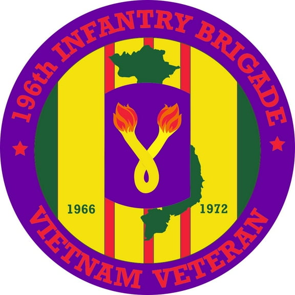 3.8 Inch 196th Light Infantry Brigade Vietnam Veteran Decal