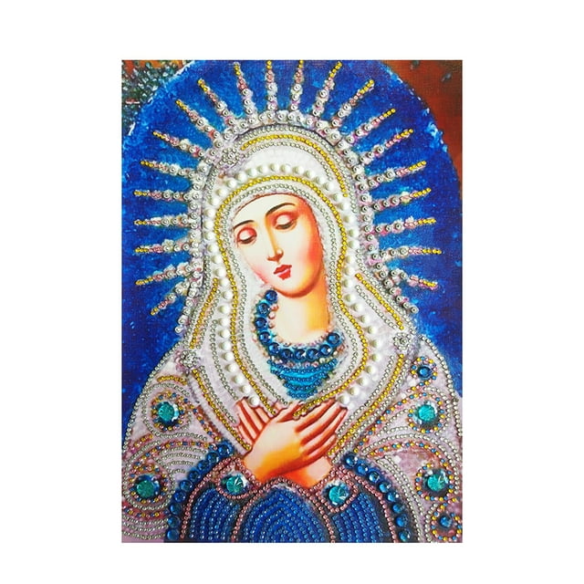 Graflsoa Handcrafted DIY Diamond Painting Kit - Virgin Mary Design 30x40cm, Includes Canvas, Resin Beads & Tools for Creative Home Decor