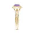 thumbnail image 3 of ANGARA Natural Twisted Rope Cushion 1.35 ct Amethyst Halo Ring in 14K Yellow Gold for Women (Size-7mm) | February Birthstone, Birthday, Anniversary, Jewelry Gift for Women | Natural Amethyst Ring, 3 of 8